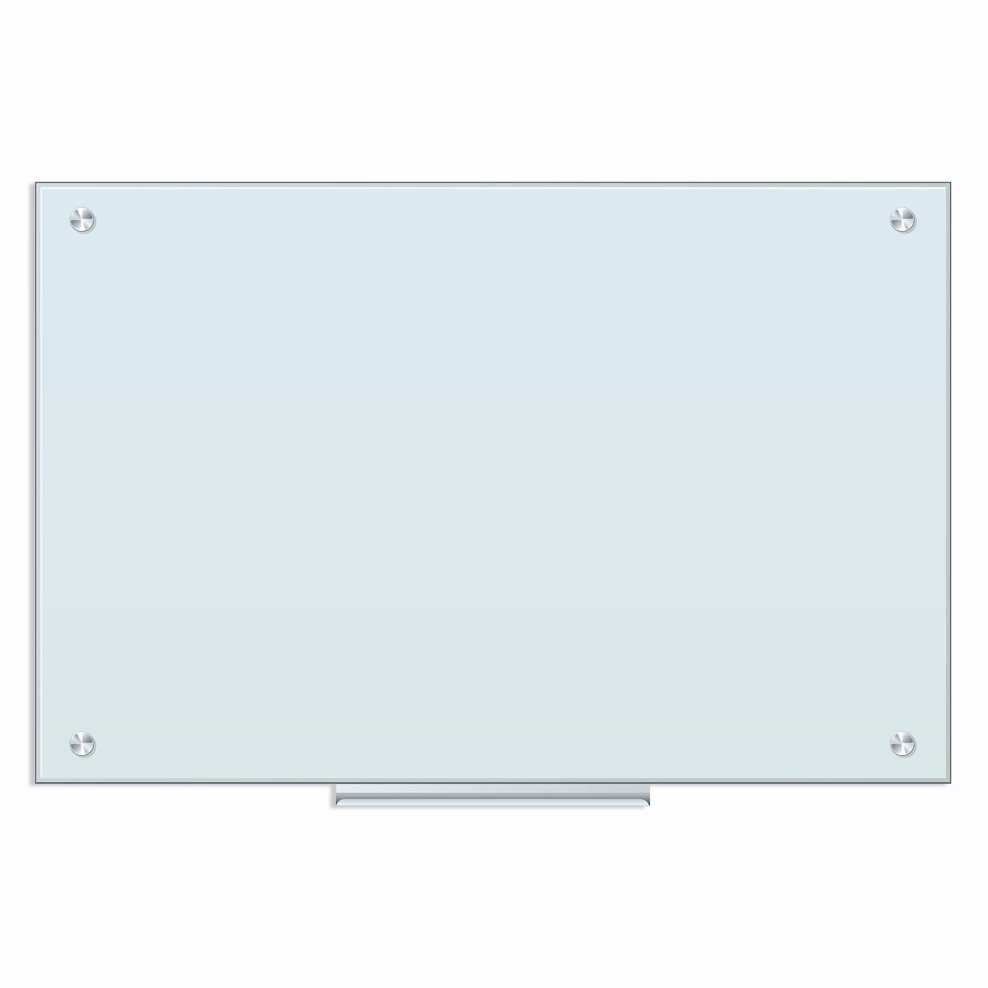 U Brands White 36" x 24" Frosted Surface Glass Non-Magnetic Dry Erase Board